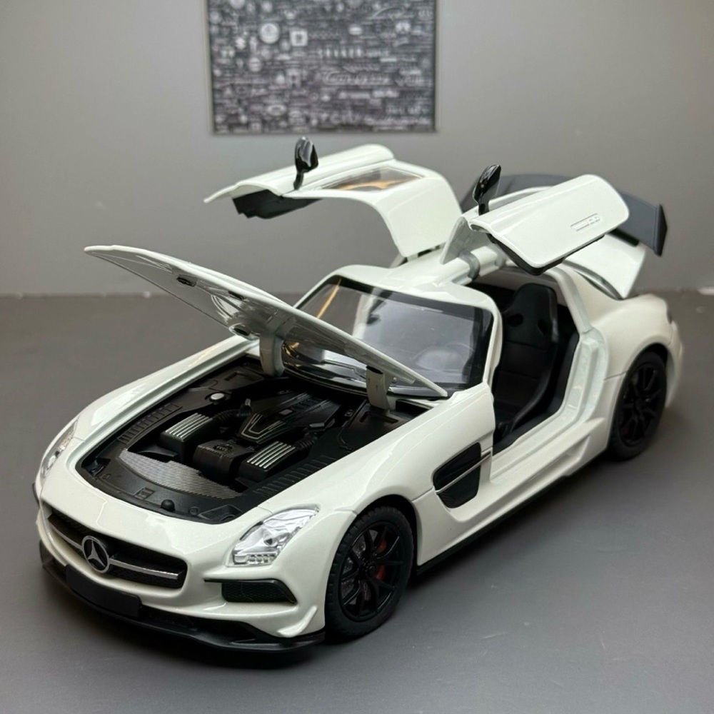 White Model Car with Black Accents